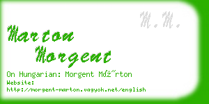 marton morgent business card